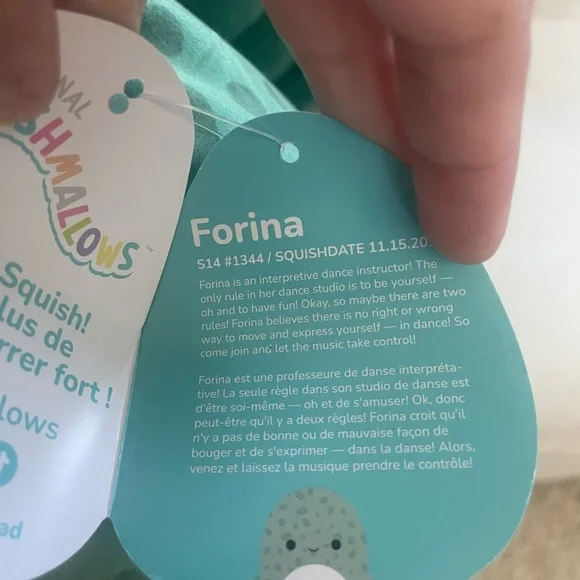 NWT Squishmallows Forina Teal and Gray Jellyfish Plush - Picture 5 of 8